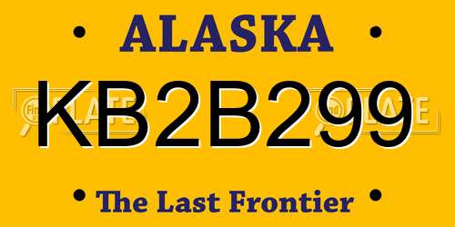 KB2B299 Alaska License Plate