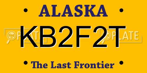 KB2F2T Alaska License Plate