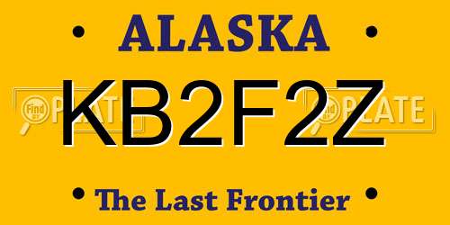 KB2F2Z Alaska License Plate