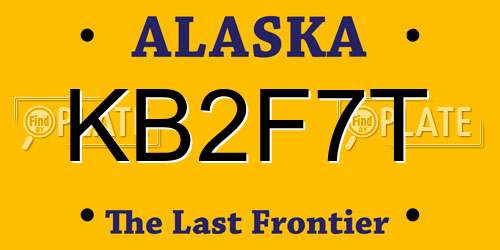 KB2F7T Alaska License Plate