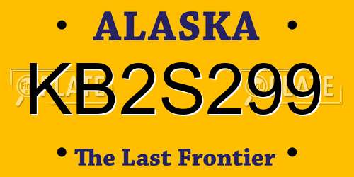 KB2S299 Alaska License Plate