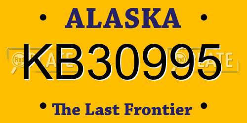 KB30995 Alaska License Plate