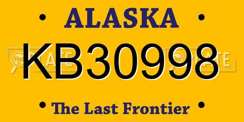 KB30998 Alaska License Plate
