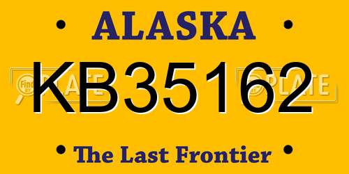 KB35162 Alaska License Plate