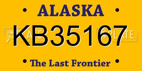 KB35167 Alaska License Plate