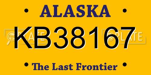 KB38167 Alaska License Plate