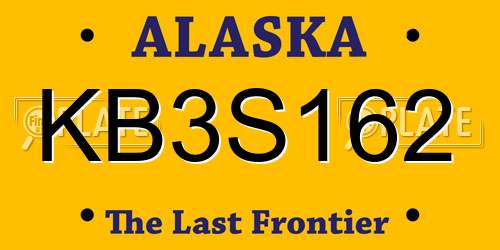 KB3S162 Alaska License Plate