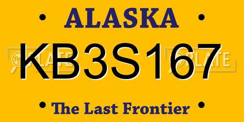KB3S167 Alaska License Plate
