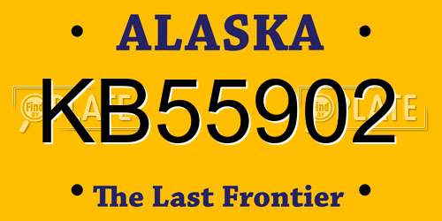 KB55902 Alaska License Plate
