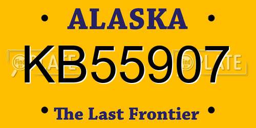 KB55907 Alaska License Plate