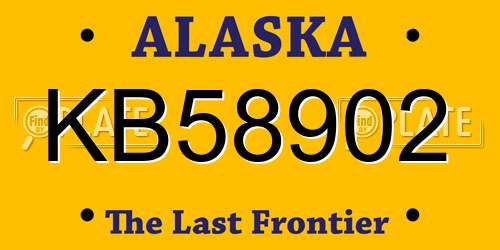 KB58902 Alaska License Plate