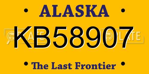 KB58907 Alaska License Plate