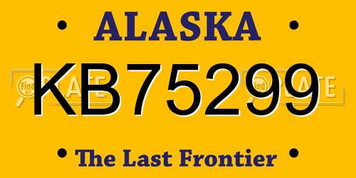 KB75299 Alaska License Plate