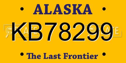 KB78299 Alaska License Plate