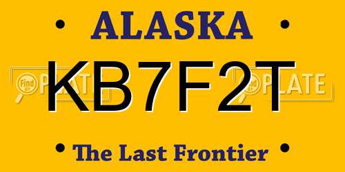 KB7F2T Alaska License Plate