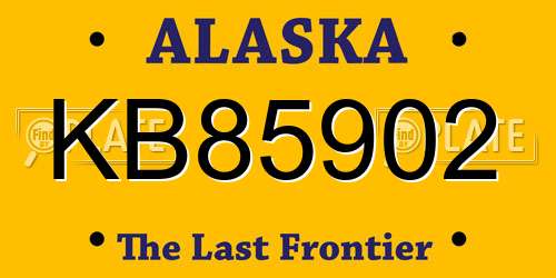 KB85902 Alaska License Plate