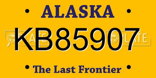 KB85907 Alaska License Plate