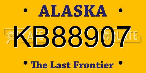 KB88907 Alaska License Plate