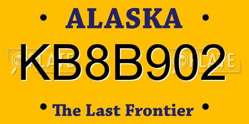 KB8B902 Alaska License Plate