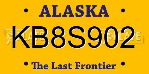 KB8S902 Alaska License Plate