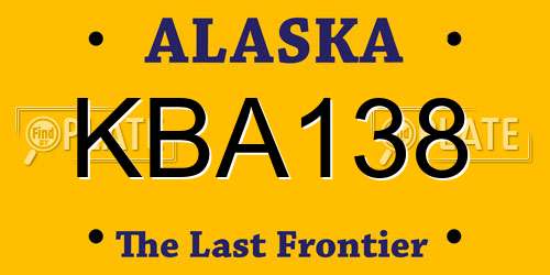 KBA138 Alaska License Plate