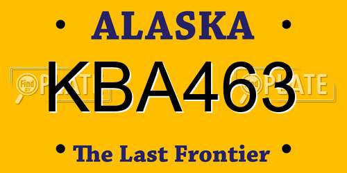 KBA463 Alaska License Plate