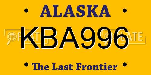 KBA996 Alaska License Plate