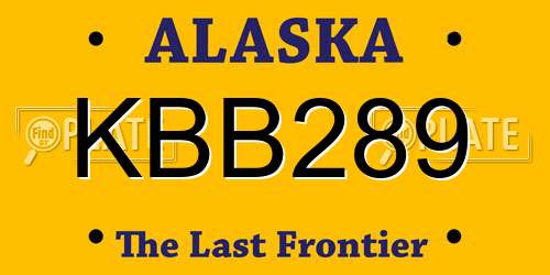 KBB289 Alaska License Plate