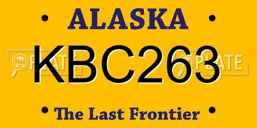 KBC263 Alaska License Plate