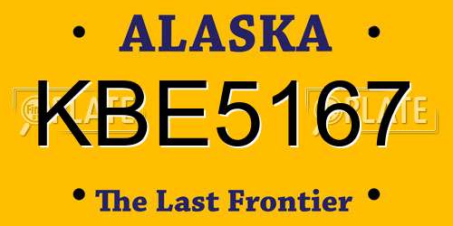 KBE5167 Alaska License Plate
