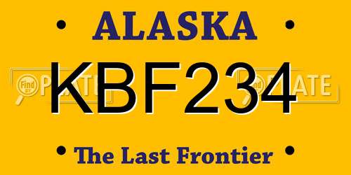 KBF234 Alaska License Plate