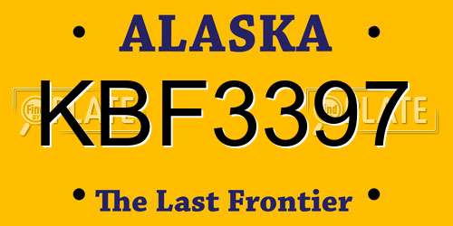 KBF3397 Alaska License Plate