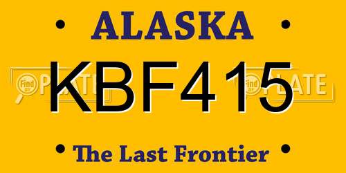 KBF415 Alaska License Plate