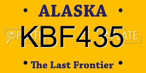 KBF435 Alaska License Plate