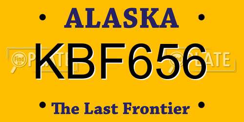 KBF656 Alaska License Plate