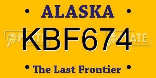 KBF674 Alaska License Plate