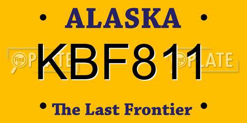 KBF811 Alaska License Plate