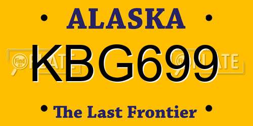 KBG699 Alaska License Plate