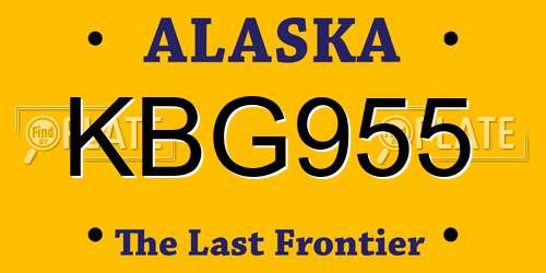 KBG955 Alaska License Plate