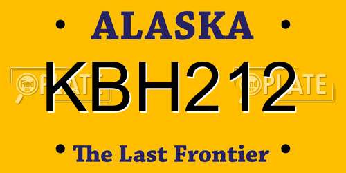 KBH212 Alaska License Plate