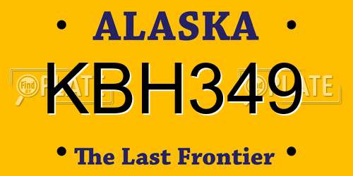 KBH349 Alaska License Plate