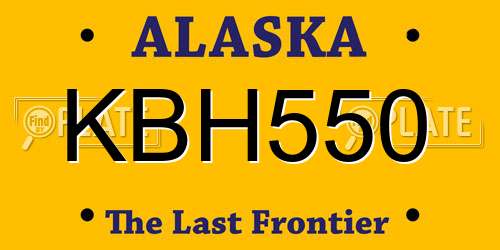 KBH550 Alaska License Plate
