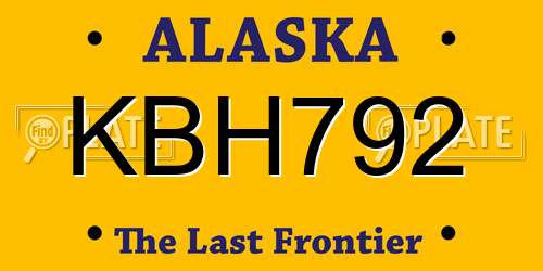 KBH792 Alaska License Plate