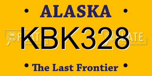 KBK328 Alaska License Plate