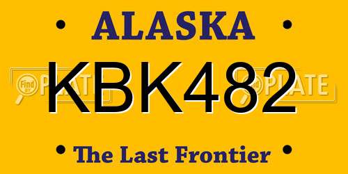 KBK482 Alaska License Plate