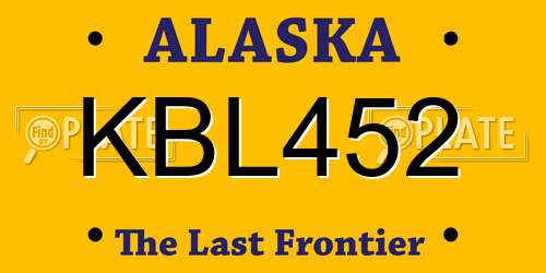 KBL452 Alaska License Plate