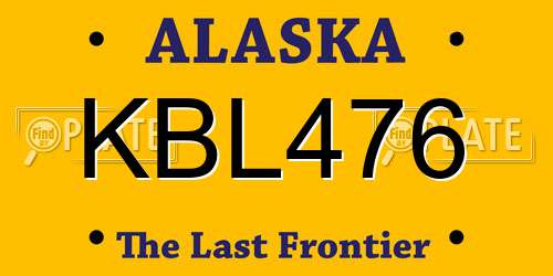 KBL476 Alaska License Plate