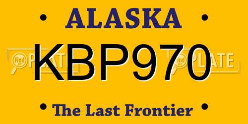 KBP970 Alaska License Plate