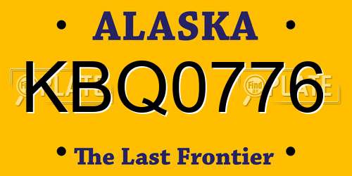 KBQ0776 Alaska License Plate