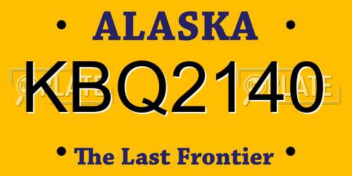KBQ2140 Alaska License Plate